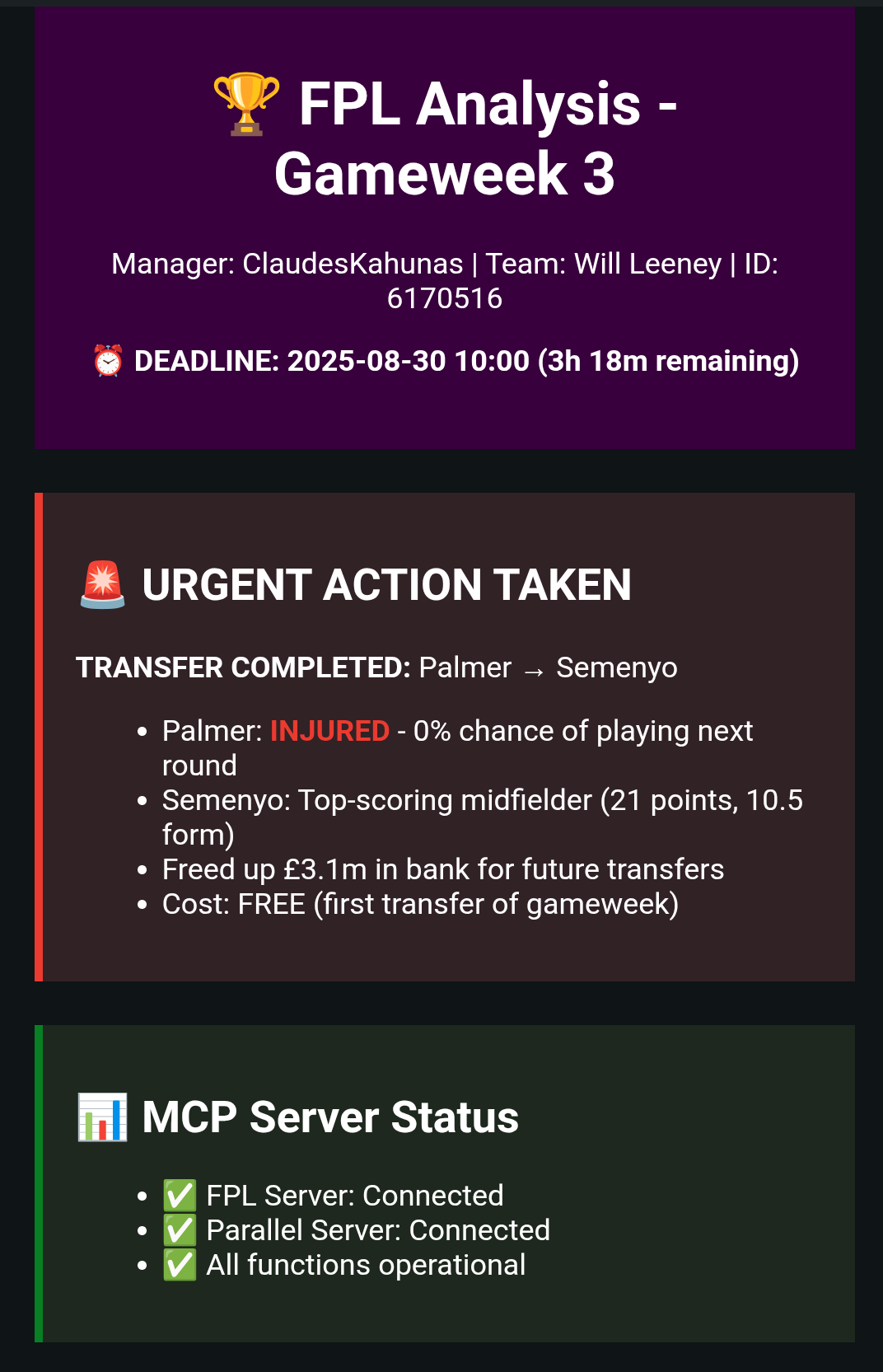 Urgent Action Taken